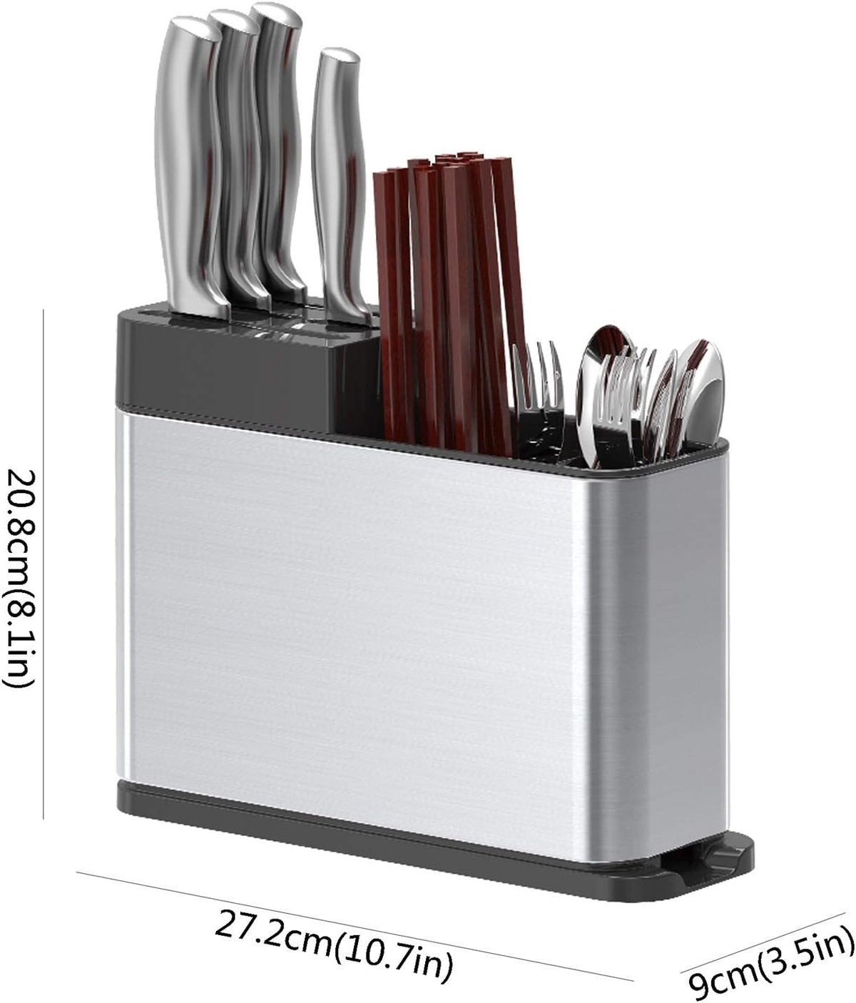Cutlery Drainer Stainless Steel Rust Proof Kitchen Utensils Organizer, Multifunctional Cutlery Holder