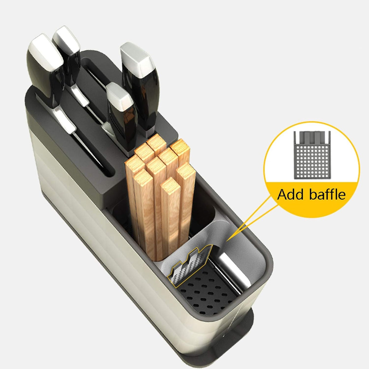 Cutlery Drainer Stainless Steel Rust Proof Kitchen Utensils Organizer, Multifunctional Cutlery Holder