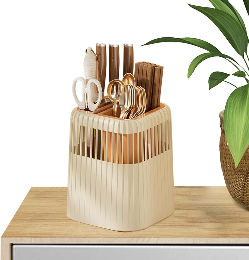 Multifunctional Kitchen Knife Rack – Drainage Cutlery Holder & Utensil Organizer