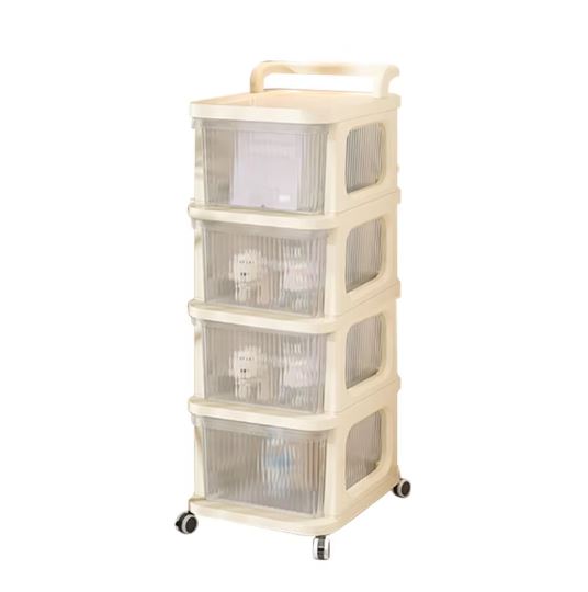 Multifunctional Plastic Utility Cart for Bedroom, Kitchen, Bathroom with Storage (4 Layer)