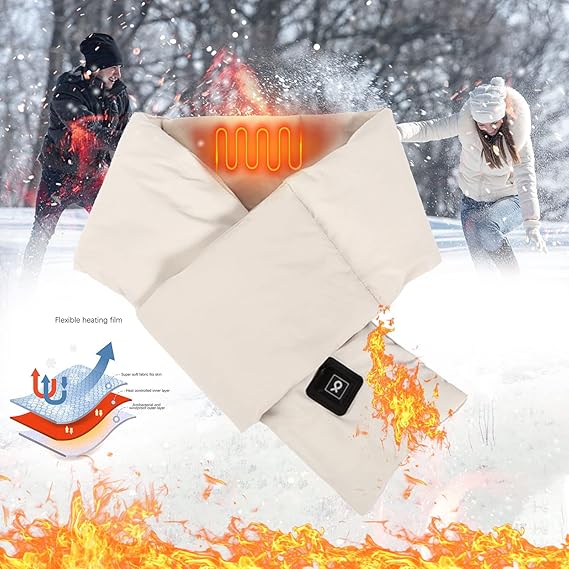 Neck Heating Pad Practical Cotton Breathable Electric Heating Scarf for Office Outdoor Picnic Parties