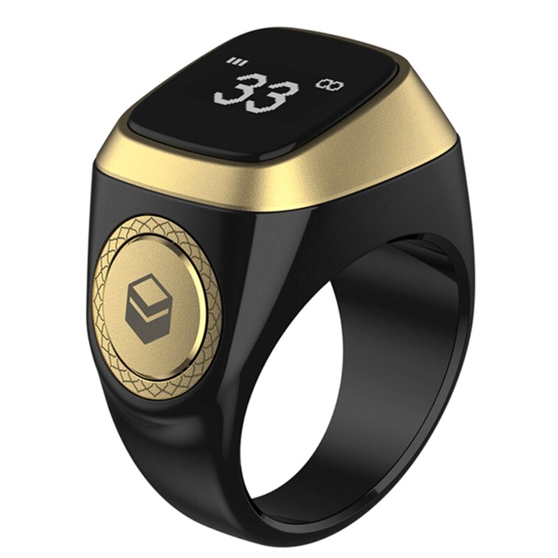 New Digital Tasbih Ring with Tally Counter Prayer Time Vibration Reminder, and Waterproof Design