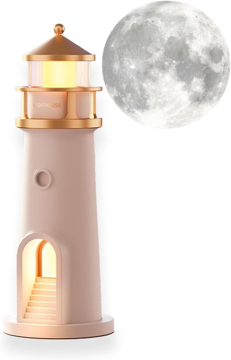 Moon Lamp Projector Night Light, Rechargeable LED Aesthetic Table Lamp, Music Motion Sensor Moonlight Lamp