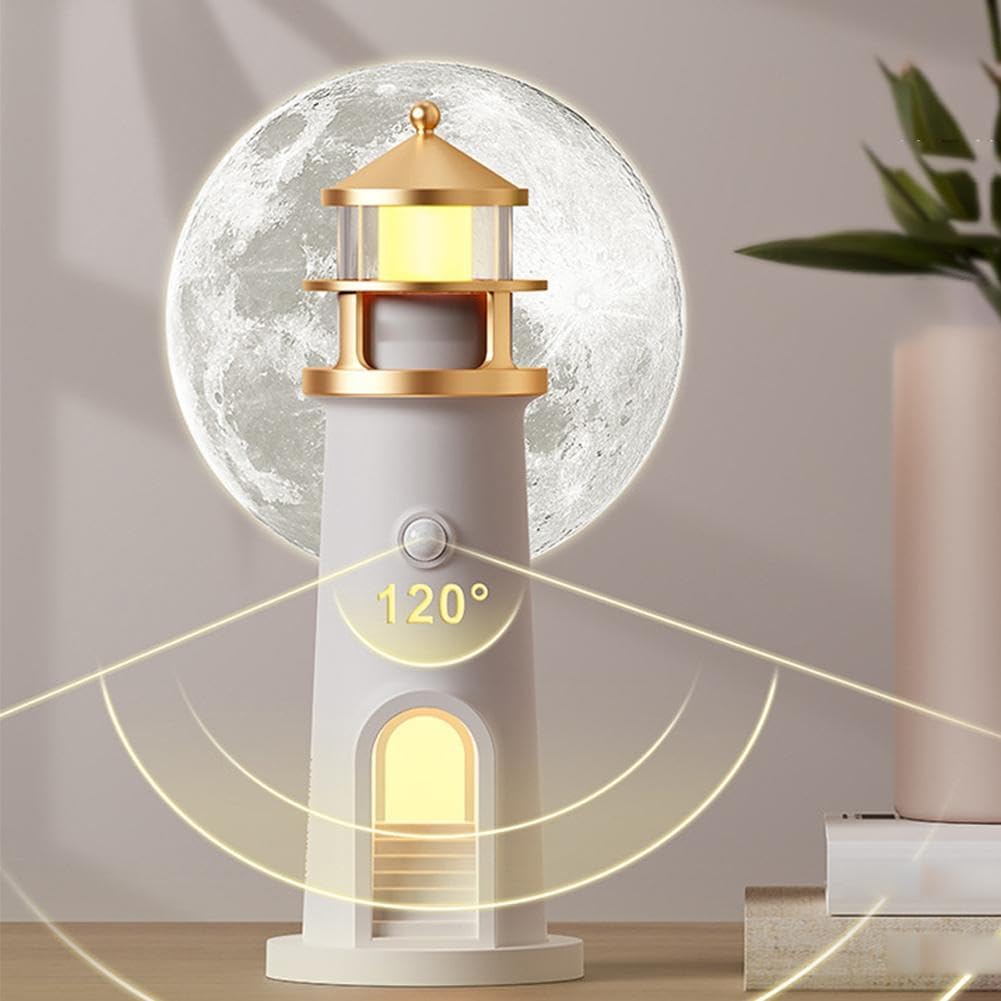Moon Lamp Projector Night Light, Rechargeable LED Aesthetic Table Lamp, Music Motion Sensor Moonlight Lamp