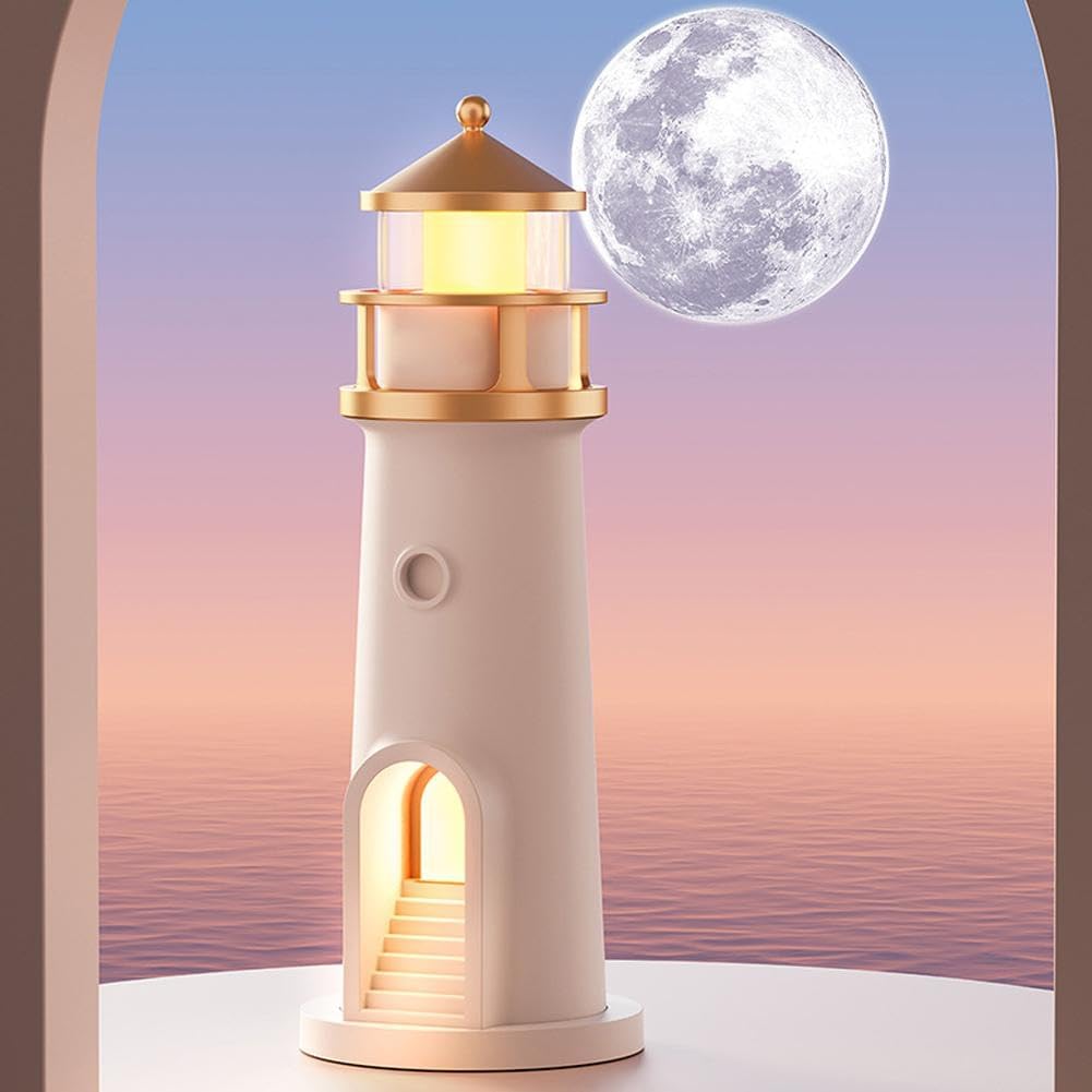 Moon Lamp Projector Night Light, Rechargeable LED Aesthetic Table Lamp, Music Motion Sensor Moonlight Lamp