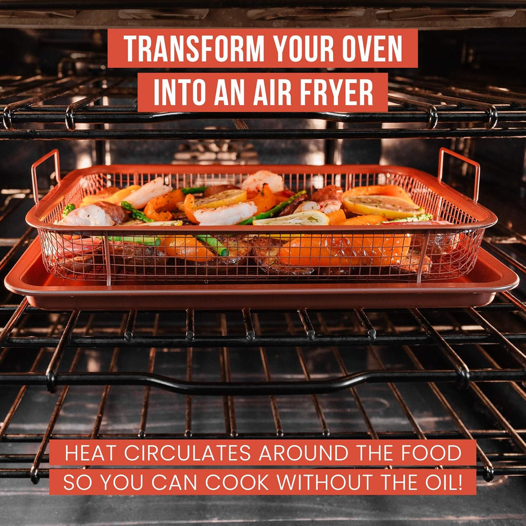 Air Fryer Tray for Oven, Oven Air Fryer Basket and Tray, Air Fryer Basket with Tray for Oven