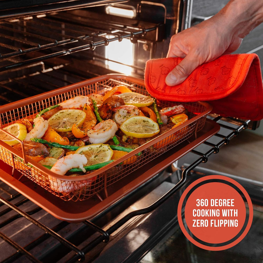 Air Fryer Tray for Oven, Oven Air Fryer Basket and Tray, Air Fryer Basket with Tray for Oven