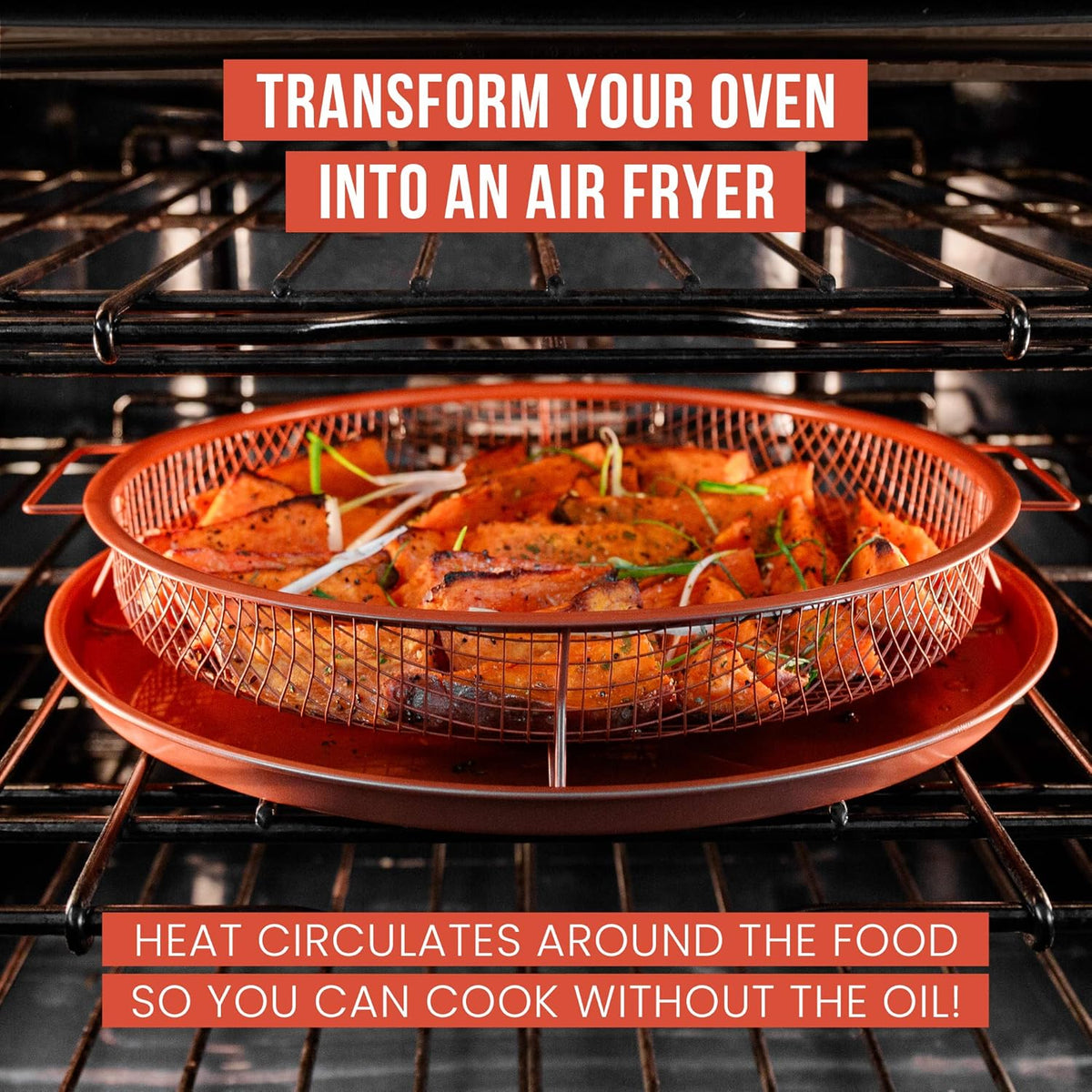 Air Fryer Tray for Oven, Oven Air Fryer Basket and Tray, Air Fryer Basket with Tray for Oven