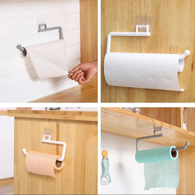 Paper Towel Holder Wall Mount Paper Towel Rack Self Adhesive Under Cabinet Paper Towel Holder 11.2 Inch Toilet Paper Holder for Kitchen Bathroom Cabinets
