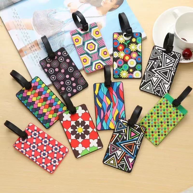 1pc Colorful Flexible PVC Travel ID Labels Name Card Holder, Secure Suitcase Luggage Tags