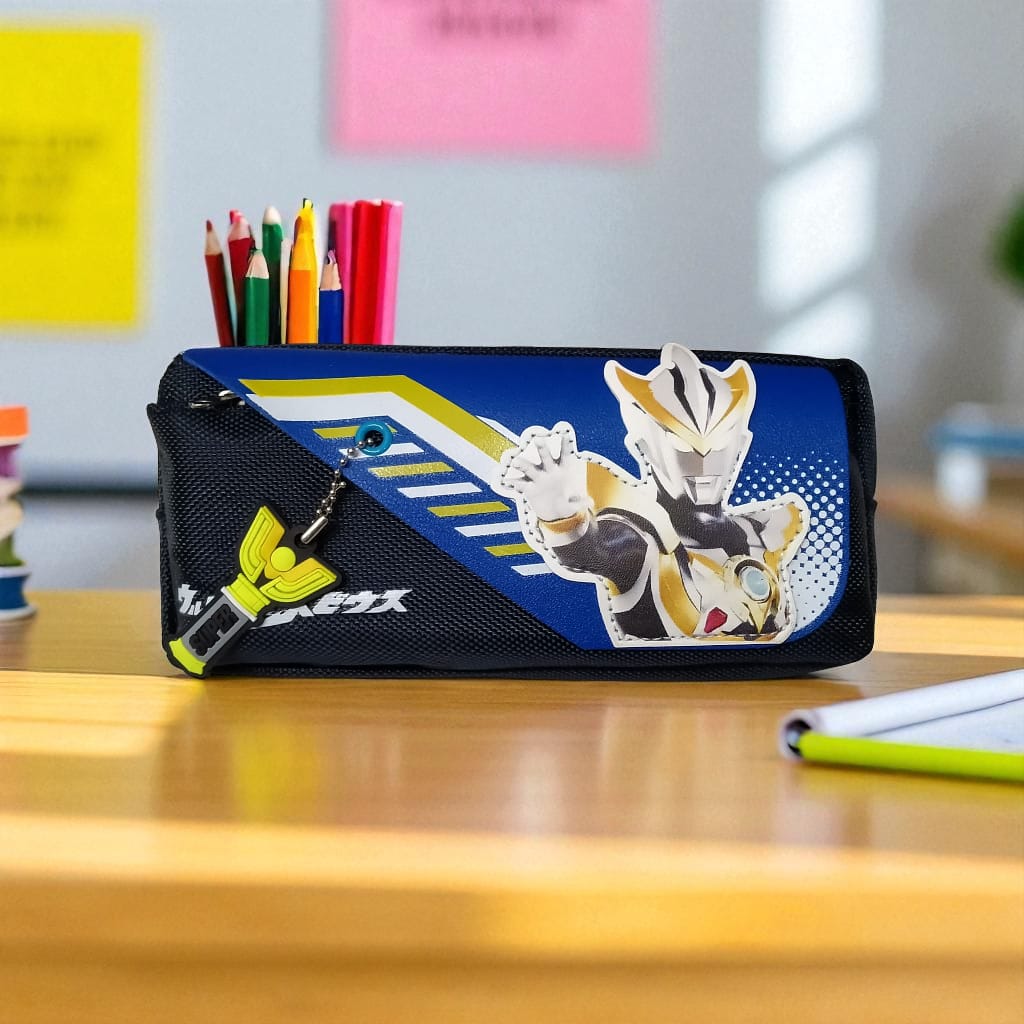 Ultraman Pencil Case for Boys, Pencil Pouch Bag for Boys Students, Portable Stationery Bag Organizer