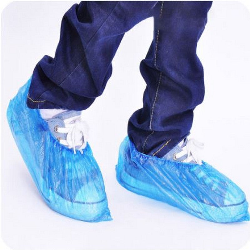 Disposable Waterproof Plastic Shoe Cover 50 Pairs - PACK OF 100 Pcs