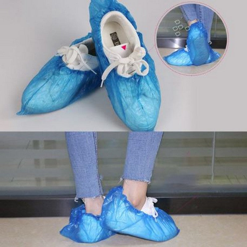 Disposable Waterproof Plastic Shoe Cover 50 Pairs - PACK OF 100 Pcs