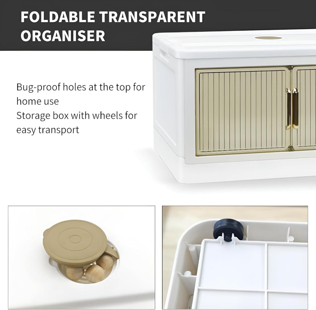 Plastic Storage Bins / Container With Lid, Collapsible Storage Bins, Clear Stackable Storage Bin For Closet