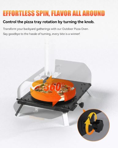 Portable Outdoor Pizza Oven Black Enamel coated Wood Charcoal Fired BBQ Oven