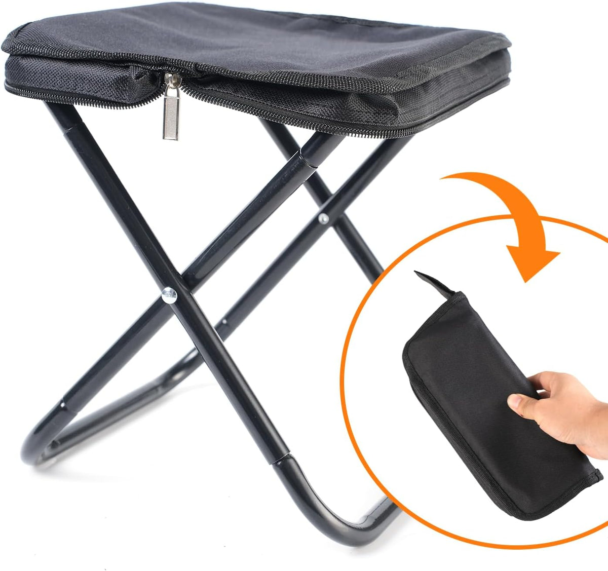 Camping Stool Portable Folding Stool with Carry Bag Weight Load 220lbs Portable Stool for Camping Fishing Hiking BBQ