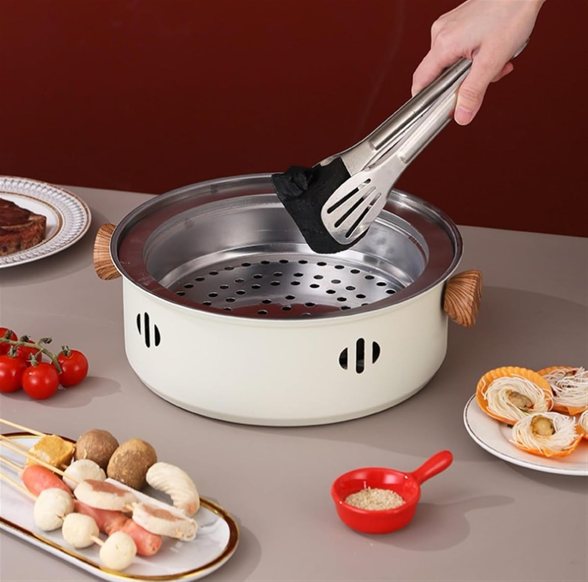 Portable Tabletop Barbecue Grill for for Outdoors Camping Picnic and Indoor Cooking