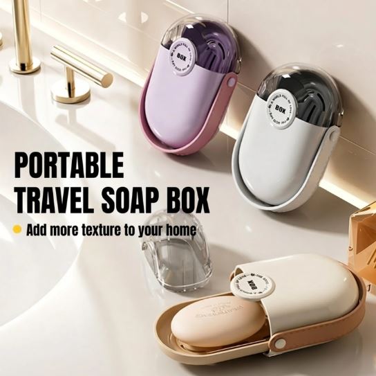 Portable Travel Soap Box with Lid - Anti-Leak Transparent ABS Soap Box