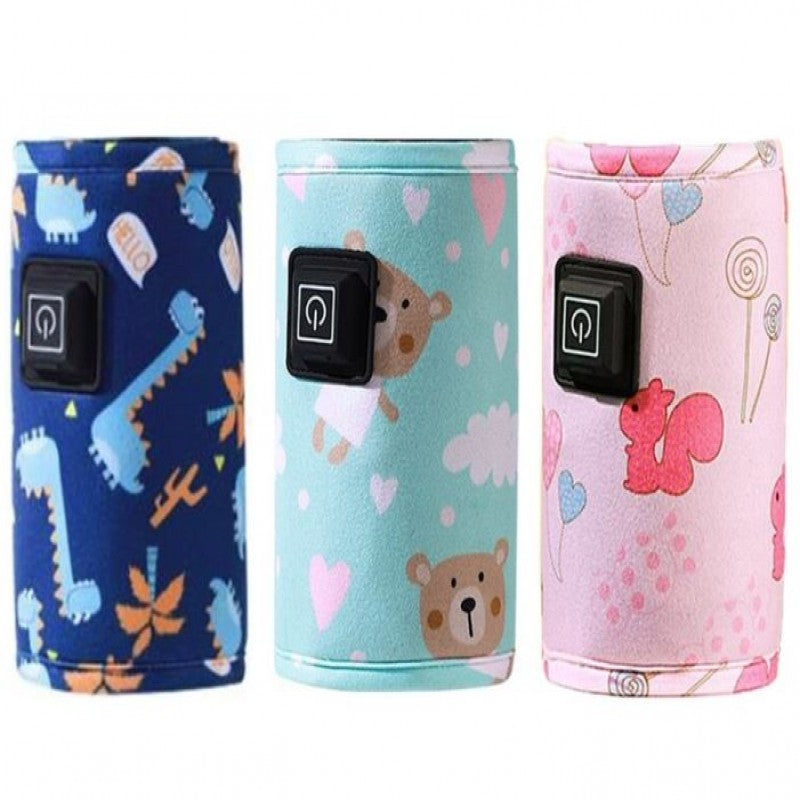 Portable USB Baby Bottle Warmer - Travel Milk Warmer Baby Feeding Bottle Warmer - Heating Thermostat Food Warmer