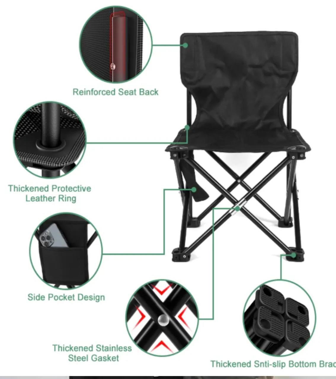 Portable Waterproof Fishing Folding Chair, Outdoor Camping Chair for Fishing Beach