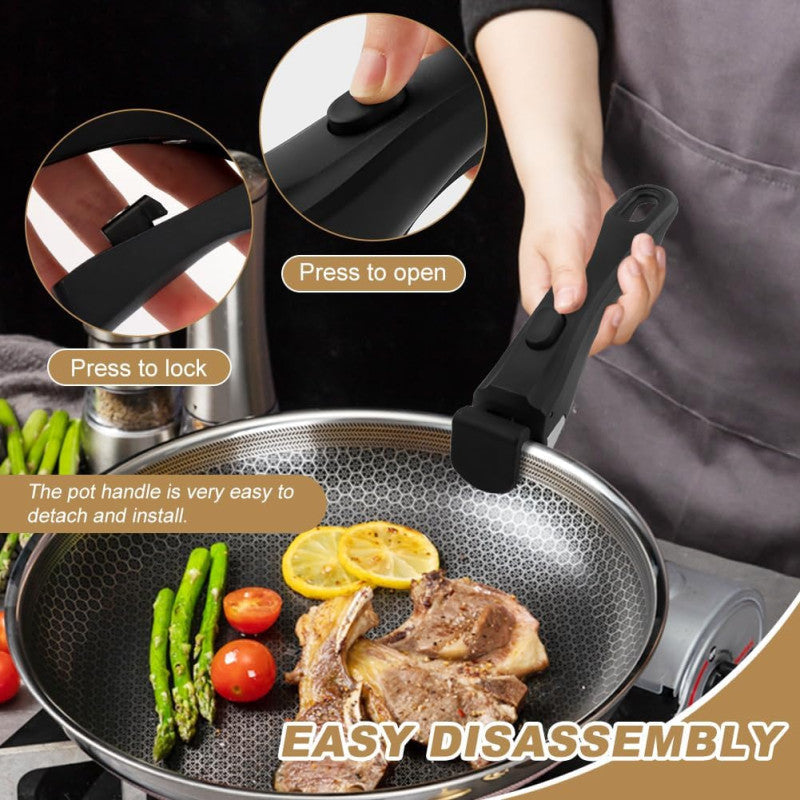 Pot Handle Detachable Replaceable Cookware Handle For Home Outdoor Camping