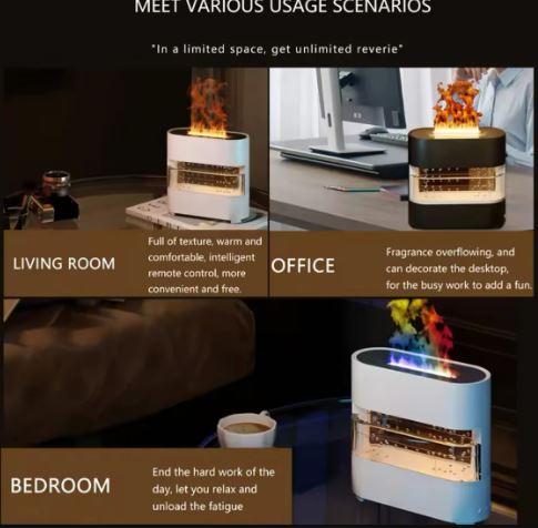 Rain Drops Simulation Flame Humidifier