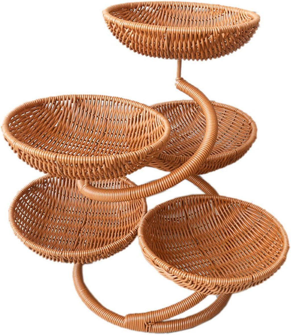 Fruit Basket Display Multipurpose Creative Rattan Display Stand for Fruits And Vegetables Storage Basket