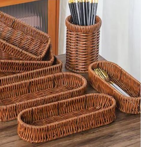 Multipurpose Imitation Rattan Oval Bread Basket