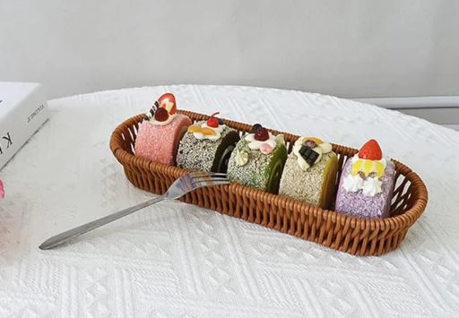 Multipurpose Imitation Rattan Oval Bread Basket