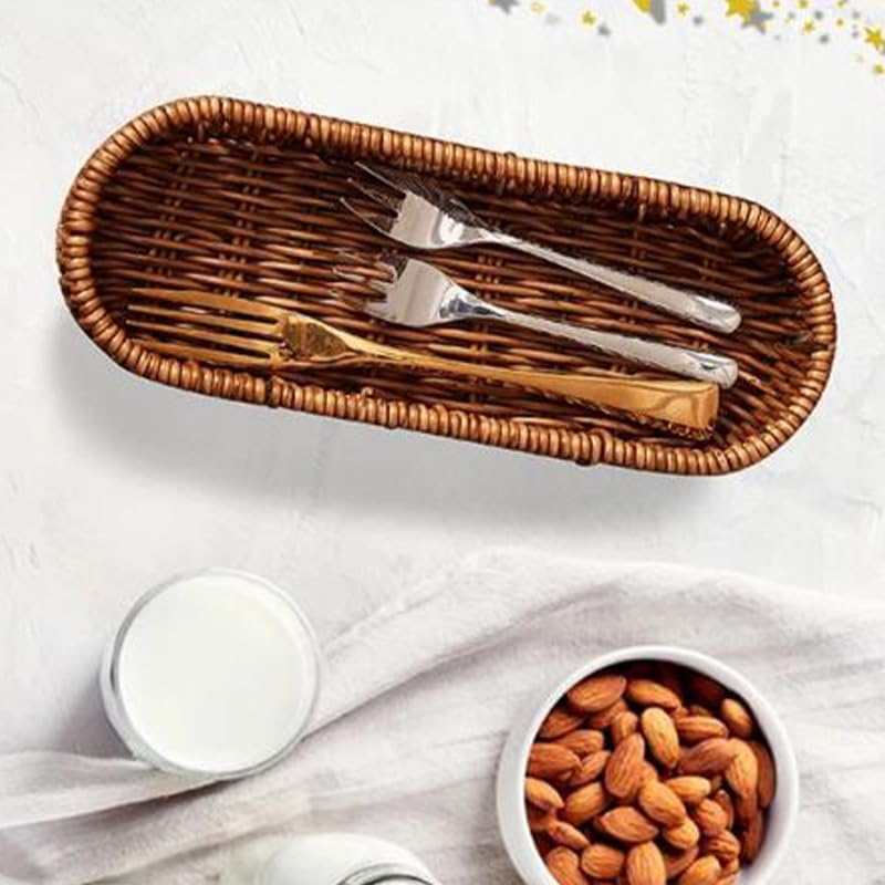 Multipurpose Imitation Rattan Oval Bread Basket