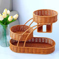 Rattan Fruit Rack Creative Multi-layer Fruit Basket, Chinese Style Living Room Fruit Plate
