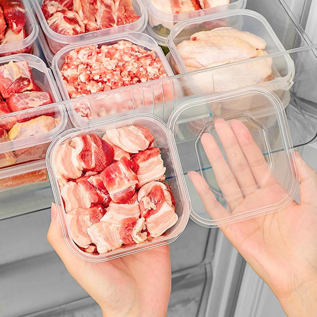 (Pack Of 2) Refrigerator Frozen Meat Preservation Box, Freezer Storage Box