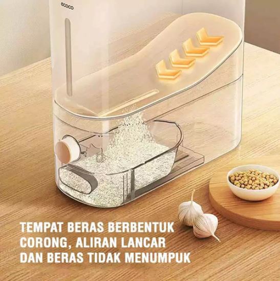 ECOCO Quantitative Rice Bucket - Anti-Moisture Rice Container, Rice Storage, Rice Dispenser