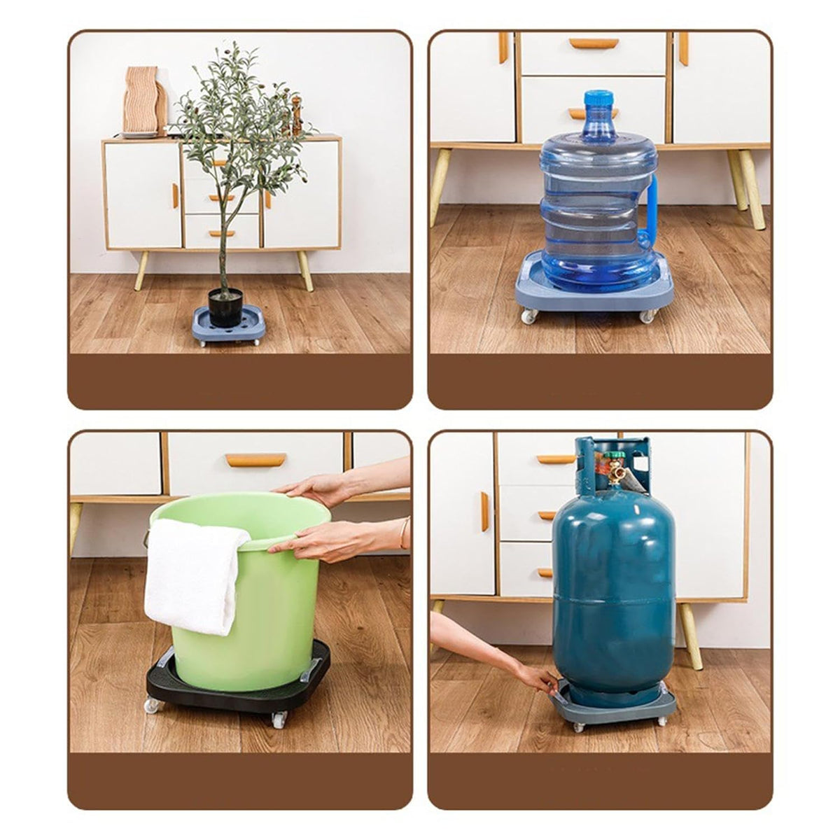 Rolling Plant Stand Stable Plant Holder with Casters for Garden Yard Balcony