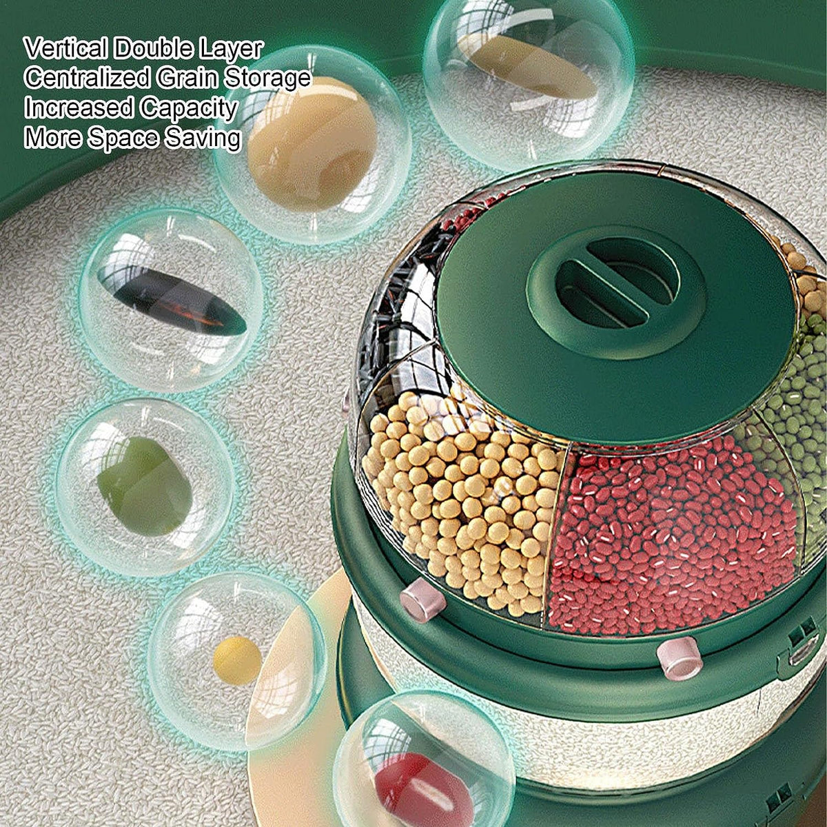 Rotatable Rice Dispenser - Rice Storage Container, Household Grain Dispenser Bucket