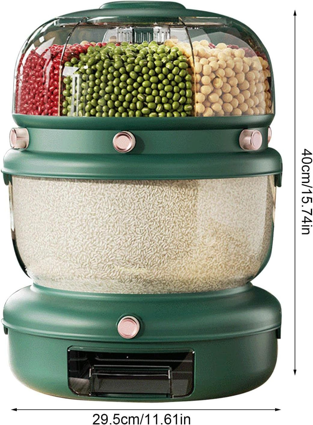 Rotatable Rice Dispenser - Rice Storage Container, Household Grain Dispenser Bucket