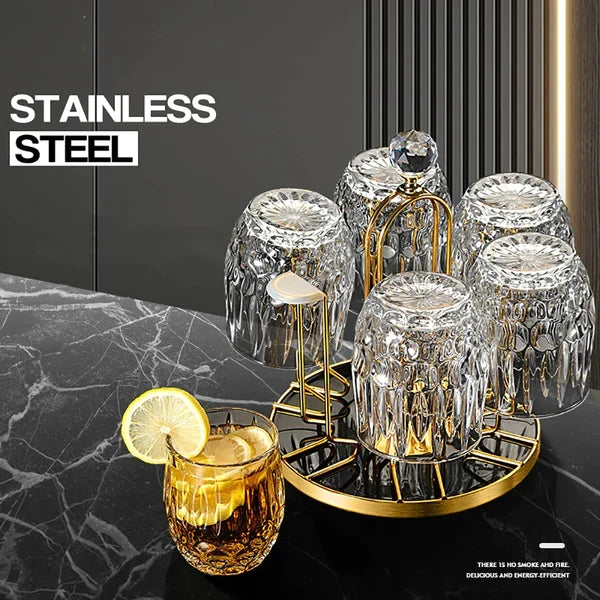 1pc Household Cup/Glass Holder, Rotating Drain And Dustproof Glass Cup Holder