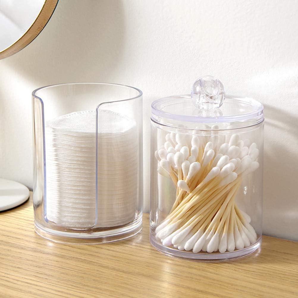 Dual-Tier Acrylic Storage Organizer for Cotton Swabs and Pads