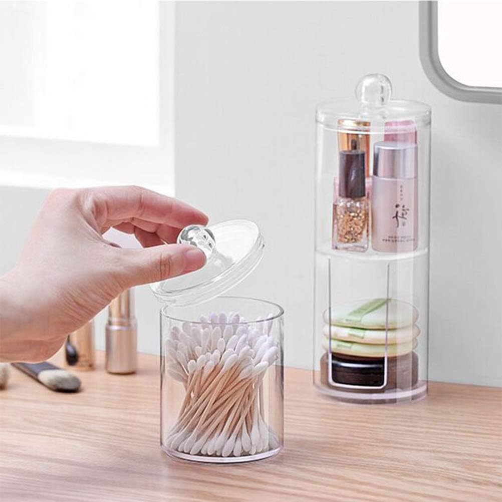 Dual-Tier Acrylic Storage Organizer for Cotton Swabs and Pads