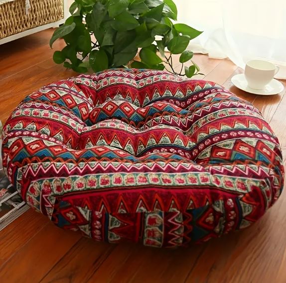 Round Floor Cushion Pillow - 100% Polyester Thickened Mat for Meditation, Cushion for Living Room Bedroom Decor