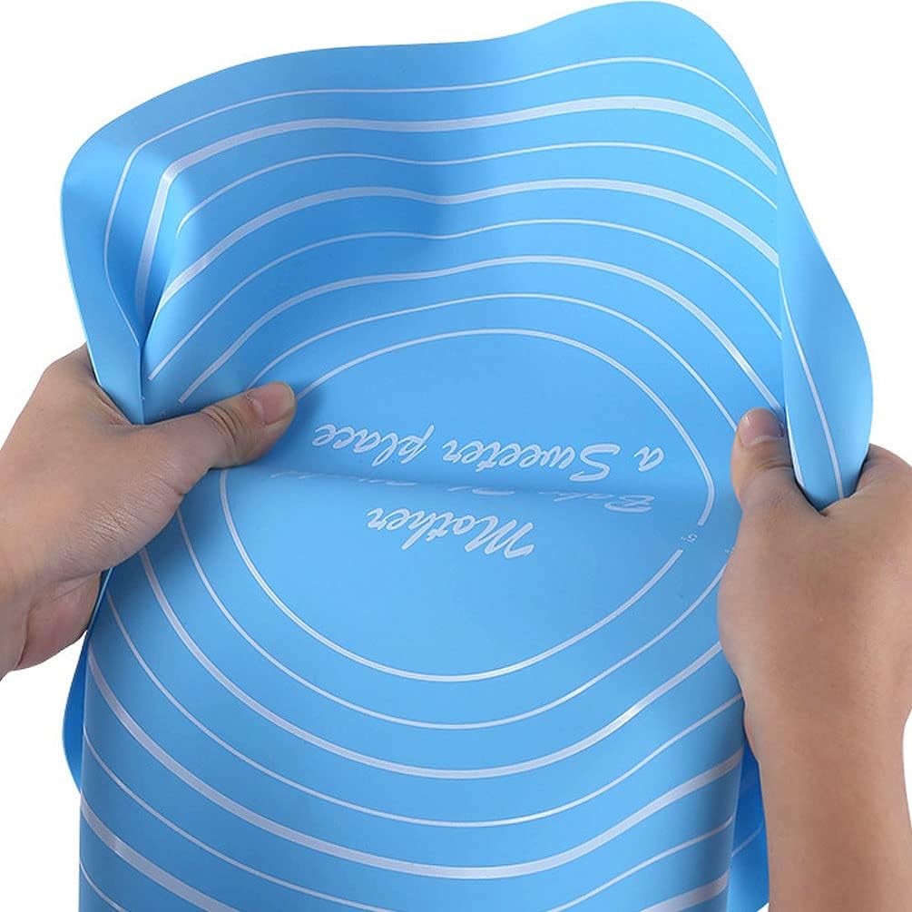 Round Silicone Baking Mat, Cake Mat Silicone Baking Mat with Measurements for Cake Turntable Stand Non-Stick Heat Resistant Pastry Baking Sheet
