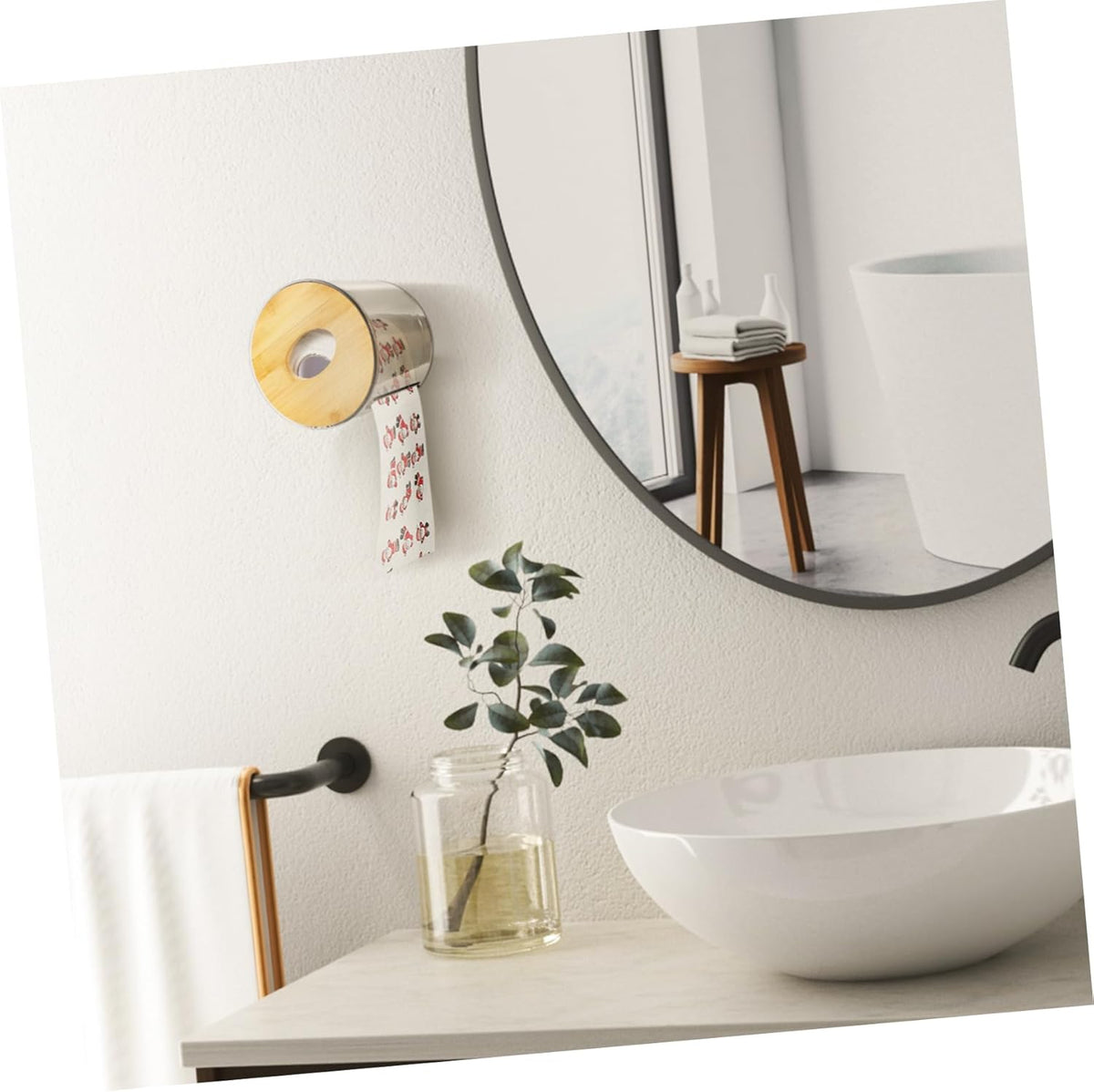 Round Tissue Box Holder Side Draw Napkin Dispenser Office and Home Paper Towel Container