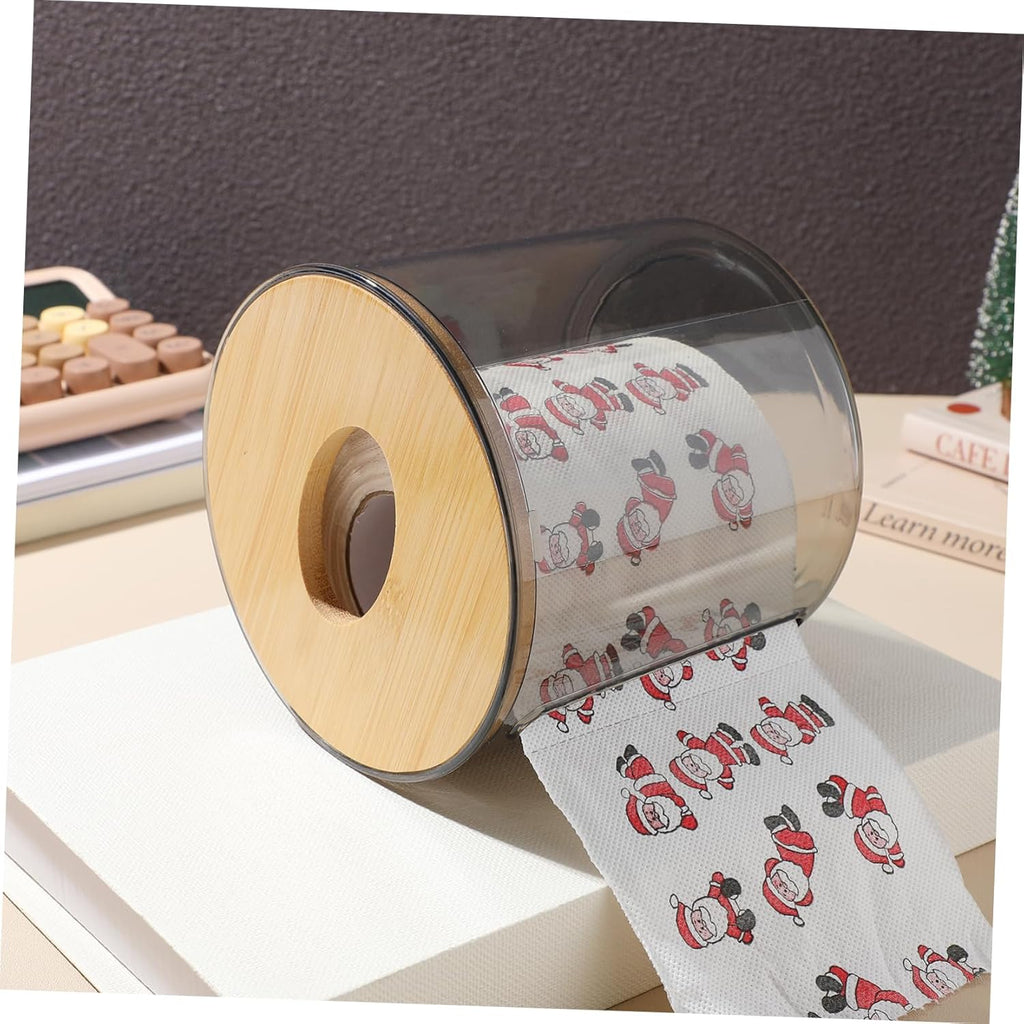 Round Tissue Box Holder Side Draw Napkin Dispenser Office and Home Paper Towel Container