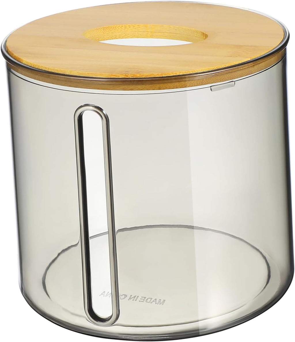 Round Tissue Box Holder Side Draw Napkin Dispenser Office and Home Paper Towel Container