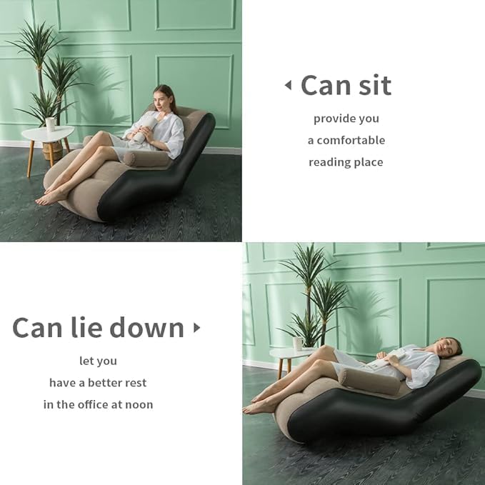 S-Shaped Inflatable Lazy Sofa Chair - Perfect for Home, Travel, Camping, Office, and Outdoor Activities