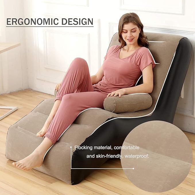 S-Shaped Inflatable Lazy Sofa Chair - Perfect for Home, Travel, Camping, Office, and Outdoor Activities