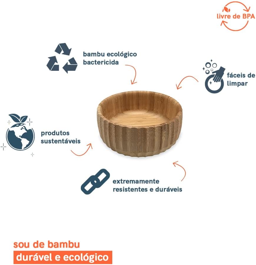 Natural Bamboo Fluted Bowl Salad Bowl Serving Bowl for Table
