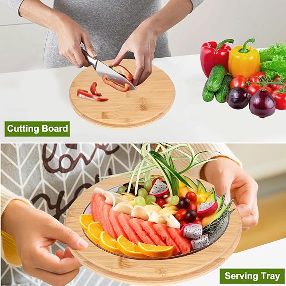 Bamboo Fiber Large Salad Bowl Set with Cutlery and Sealing Lid, Salad Serving Bowl with Utensils
