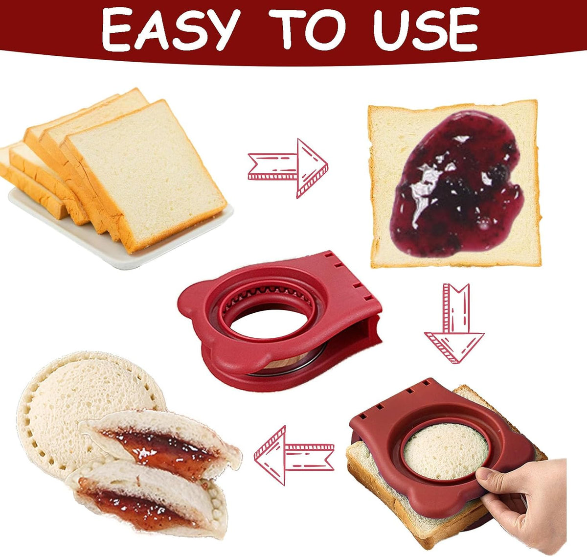 Stainless Steel Pocket Sandwich Maker, Sandwich Cutter and Sealer for Kids