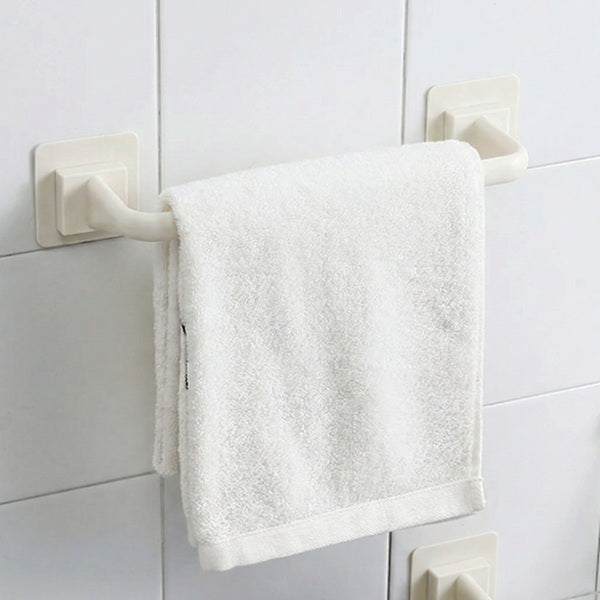 Self-Adhesive Towel Rod Towel Bar Stick On Wall Bath Towel Holder Rail Rack (Only Black)